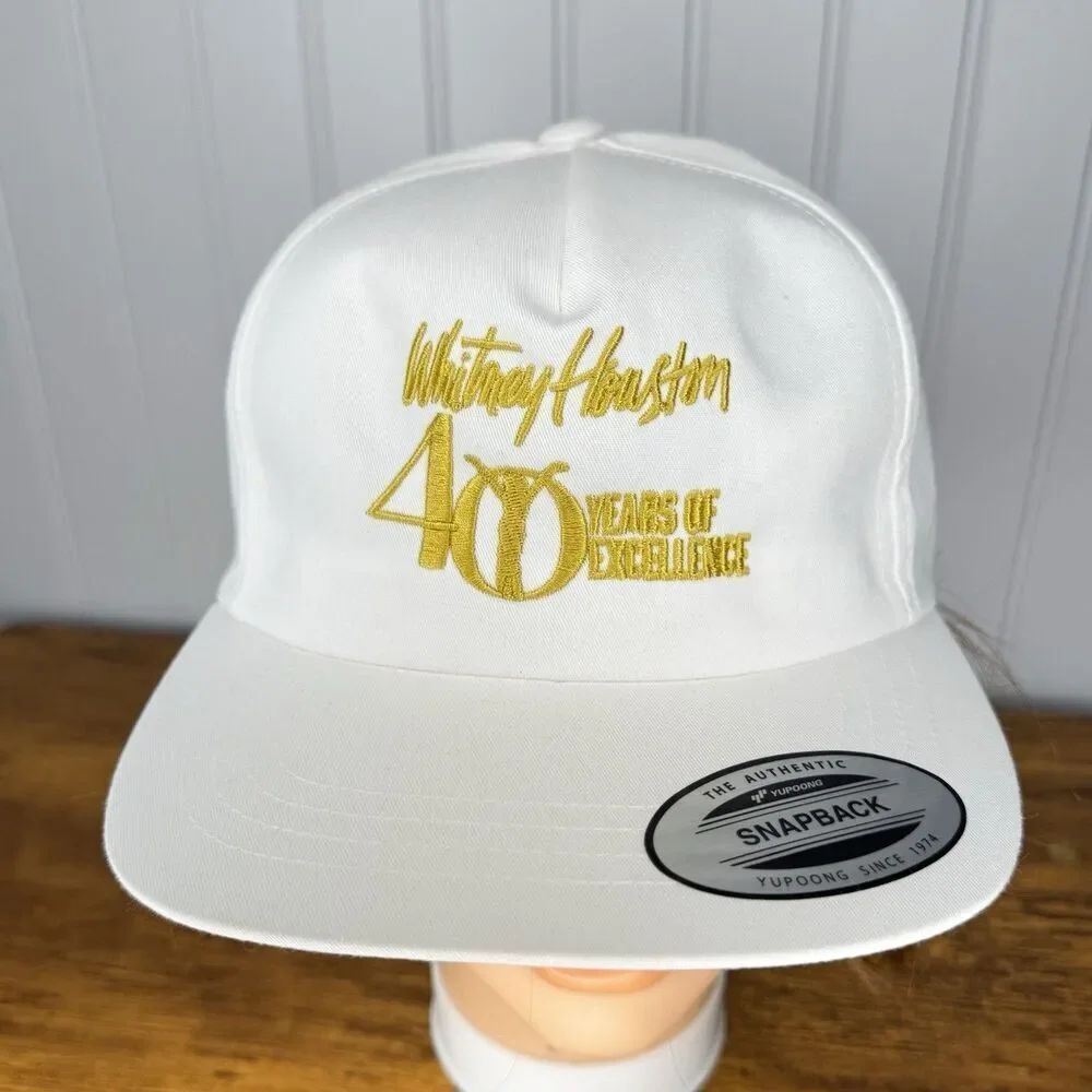 Whitney Houston 40 Years of Excellence The Classics Yupoong Snapback White HTF